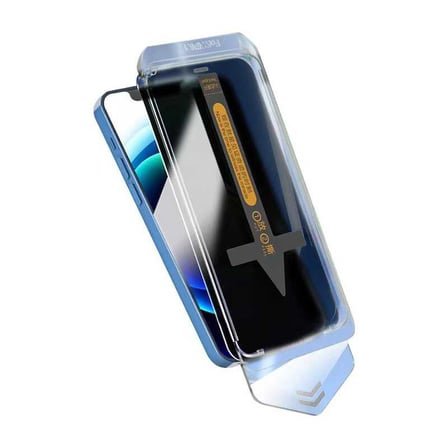 Apple iPhone 12 Pro Max Uyumlu Anti Dust Toz Önleyici Uygulama Aparatlı Hayalet Cam Ekran Koruyucu