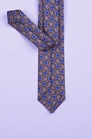 Slim Mozaik Desen Lila Kravat & Mendil
