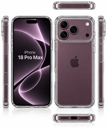 Apple iPhone 18 Pro Max ile Uyumlu Kılıf Şeffaf Esnek Silikon Telefon Kılıfı Kapak