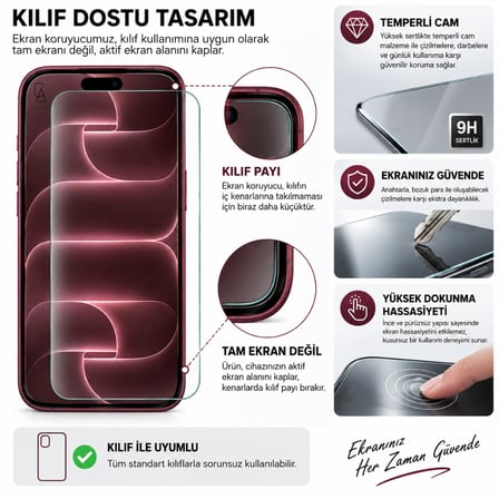 Apple iPhone 18 Pro Max ile Uyumlu Karbon Tasarım Silikon Telefon Kılıfı ve Temperli Cam Ekran Koruyucu