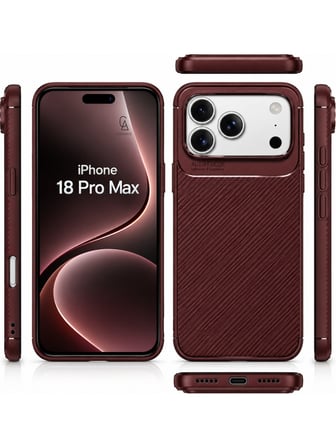 Apple iPhone 18 Pro Max ile Uyumlu Karbon Tasarım Silikon Telefon Kılıfı ve Temperli Cam Ekran Koruyucu