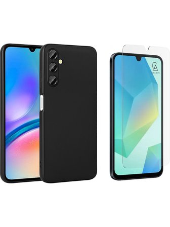 Samsung Galaxy A17 ile Uyumlu Kılıf Soft Yumuşak Telefon Kılıfı ve Temperli Cam Ekran Koruyucu