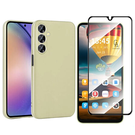 Samsung Galaxy A16 ile Uyumlu Telefon Kılıfı ve Tam Kaplayan Seramik Ekran Koruyucu