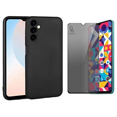 Samsung Galaxy A16 Ile Uyumlu Soft Yumuşak Telefon Kılıfı ve Hayalet Privacy Ekran Koruyucu Seti