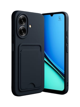 Realme Note 60 Uyumlu Arka Kamera Korumalı Kart Koyulabilen Silikon Kartlıklı Kılıf Kapak