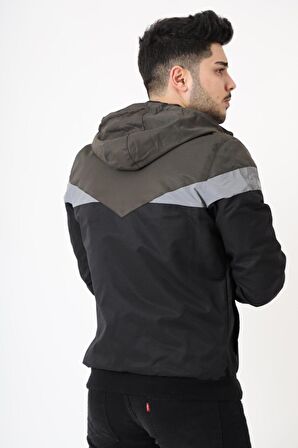 Bill Üçgen Parçalı Kapşonlu Mevsimlik Mont 1220