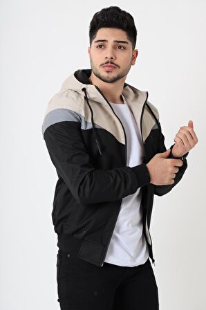 Bill Üçgen Parçalı Kapşonlu Mevsimlik Mont 1220