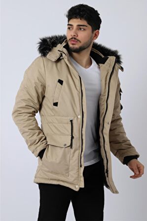 Bill İçi Kürklü Kapşonlu Mont & Kaban