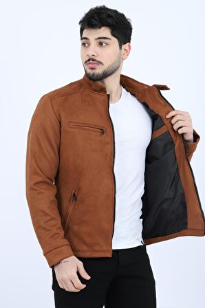 Göğüs Fermuarlı Hakim Yaka Süet Mevsimlik Mont PLDP 2904