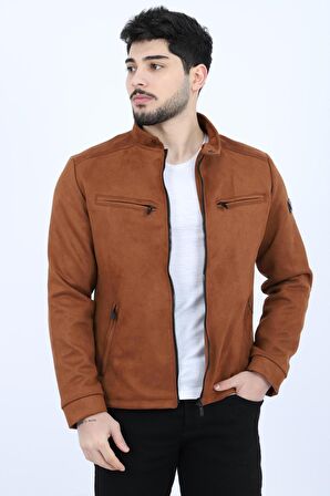 Göğüs Fermuarlı Hakim Yaka Süet Mevsimlik Mont PLDP 2904