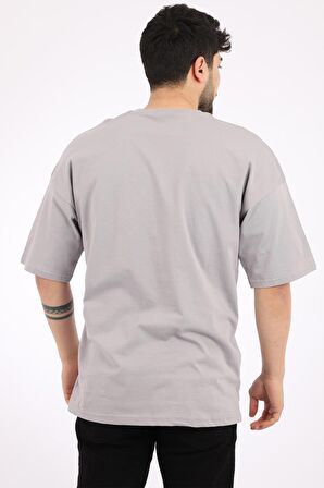 Stil Kombin Düz Basic Oversize Tişört BLD