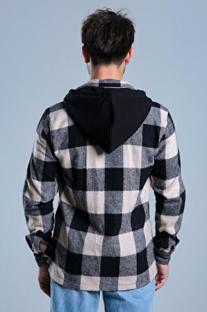 Çıkarılabilir Kapüşonlu Cepli Kışlık Oduncu Gömlek MAR4170