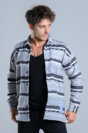 Oversize Desenli Kışlık Gömlek MAR Over20