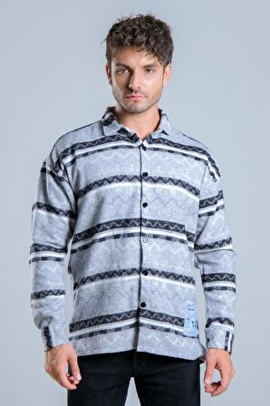 Oversize Desenli Kışlık Gömlek MAR Over20