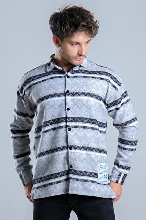 Oversize Desenli Kışlık Gömlek MAR Over20