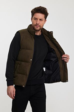 Geniş Dikişli Süet Yelek Hakim Yaka BL 1546-1