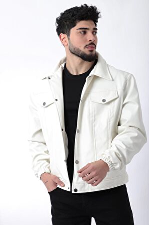 Kolu Lastikli Çıtçıtlı Suni Deri Mont STR 5021-50311