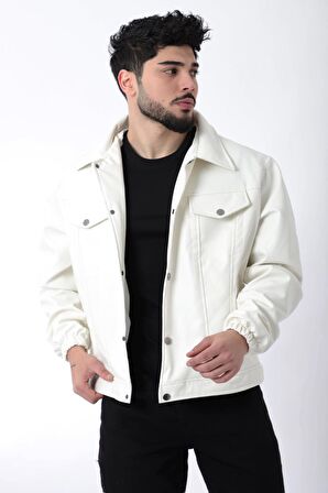 Kolu Lastikli Çıtçıtlı Suni Deri Mont STR 5021-50311