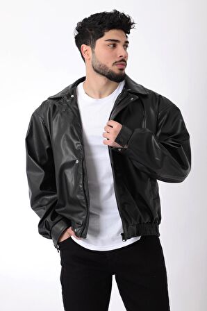 Oversize Bel Lastikli Suni Deri Mont Arw-Ovr-50372