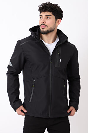 Reflektörlü Çıkarılabilir Kapüşonlu Softshell Mont Bl 1701_50388