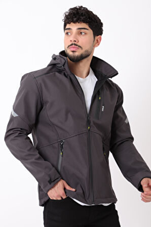 Reflektörlü Çıkarılabilir Kapüşonlu Softshell Mont Bl 1701_50388