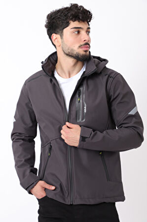 Reflektörlü Çıkarılabilir Kapüşonlu Softshell Mont Bl 1701_50388