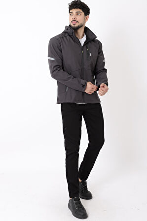 Reflektörlü Çıkarılabilir Kapüşonlu Softshell Mont Bl 1701_50388