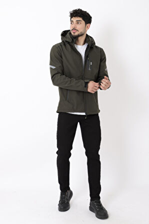 Reflektörlü Çıkarılabilir Kapüşonlu Softshell Mont Bl 1701_50388