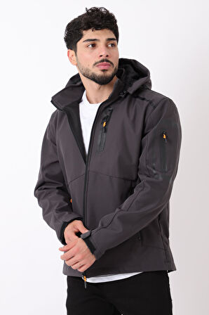 Bilek Detay Çıkarılabilir Kapüşonlu Softsheel Mont Bl 1734_50389
