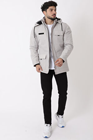 İçi Kürklü Torba Cepli Spor Likra Kumaş Mont PLDP 2988_50410