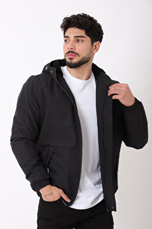 İçi Kürklü Baskılı Spor Likra Kumaş Mont PLDP2968-1_50411