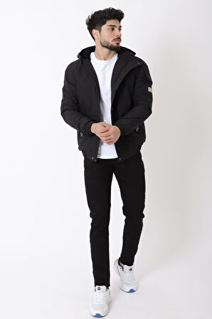 İçi Kürklü Baskılı Spor Likra Kumaş Mont PLDP2968-1_50411