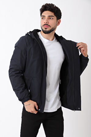 İçi Kürklü Baskılı Spor Likra Kumaş Mont PLDP2968-1_50411