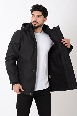Çıkarılabilir Kapüşonlu Softsheel Mont PLDP 2991_50413