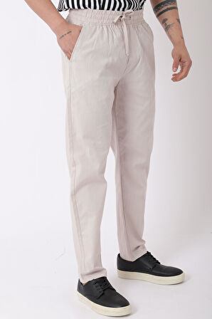 Bel Lastikli Keten Pantolon PLDP-01K_0385