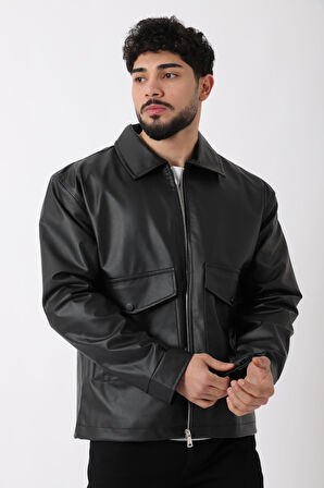 Torba Cepli Yakalı Suni Deri Mont PLDP 2997_50444