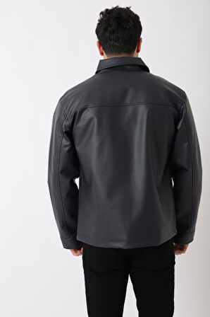 Torba Cepli Yakalı Suni Deri Mont PLDP 2997_50444