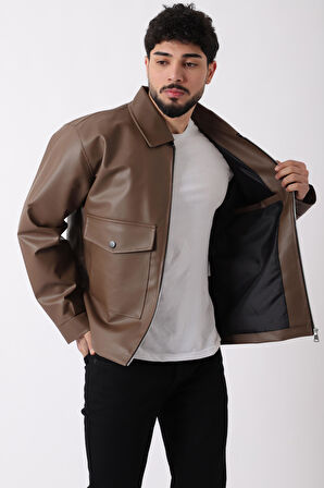 Torba Cepli Yakalı Suni Deri Mont PLDP 2997_50444