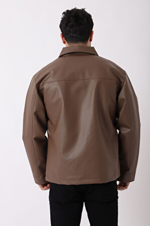 Torba Cepli Yakalı Suni Deri Mont PLDP 2997_50444