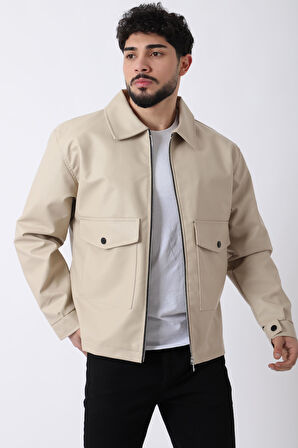 Torba Cepli Yakalı Suni Deri Mont PLDP 2997_50444