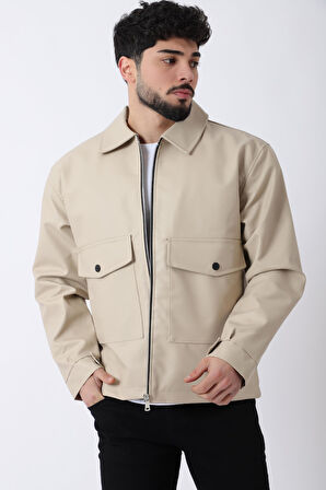 Torba Cepli Yakalı Suni Deri Mont PLDP 2997_50444