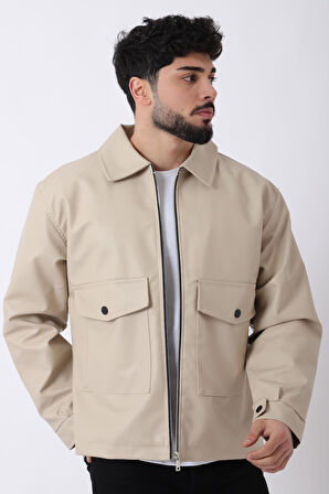 Torba Cepli Yakalı Suni Deri Mont PLDP 2997_50444