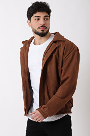 Yakalı Bel Lastikli Süet Mevsimlik Mont BL 1808_60322