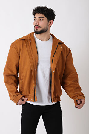 Yakalı Bel Lastikli Süet Mevsimlik Mont BL 1808_60322