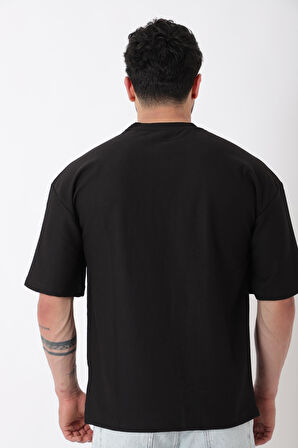 Çizgili Oversize Bisiklet Yaka Tişört STU-2452_30463