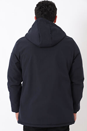 Uzay Kapüşonlu İçi Kürklü Softshell Kışlık Mont PLDP 3010_50454