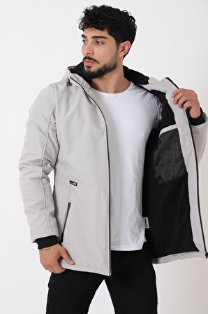Uzay Kapüşonlu İçi Kürklü Softshell Kışlık Mont PLDP 3010_50454