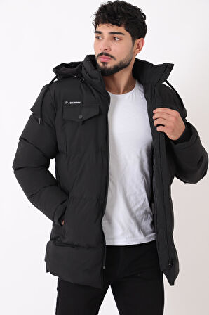 Göğüs Cepli İçi Kürklü Uzun Şişme Mont PLDP 2957_50456