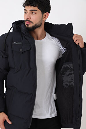 Göğüs Cepli İçi Kürklü Uzun Şişme Mont PLDP 2957_50456