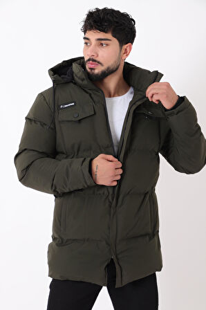 Göğüs Cepli İçi Kürklü Uzun Şişme Mont PLDP 2957_50456